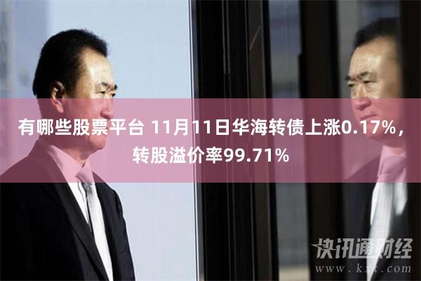 有哪些股票平台 11月11日华海转债上涨0.17%，转股溢价率99.71%